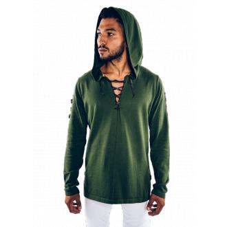Link Cape Knit-Hoodie